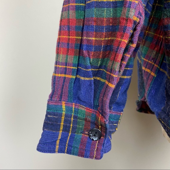 Oversized Plaid Metallic Thread Top - Picture 7 of 8